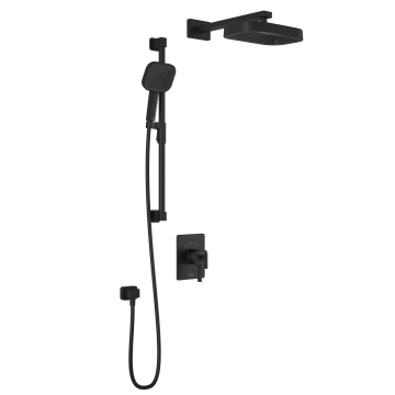 Premia - SquareOne TCD1 Ensemble de douche (sans valve) - Bras mural - Noir mat