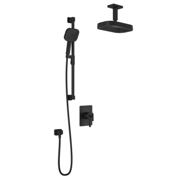 Premia - SquareOne TCD1 Ensemble de douche (sans valve) - Bras vertical - Noir mat