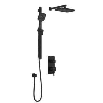 Plus - SquareOne TD2 Ensemble de douche - Bras mural - Noir mat