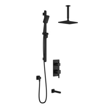 TD3 Ensemble de douche SquareOne (valves non-incluses) 60 po Noir mat
