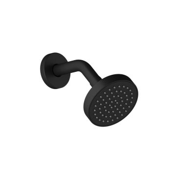 Pomme de douche de 100 mm ( Basico 4 po) avec bras mural 45° portée de 186 mm (7 5/16 po) Noir mat