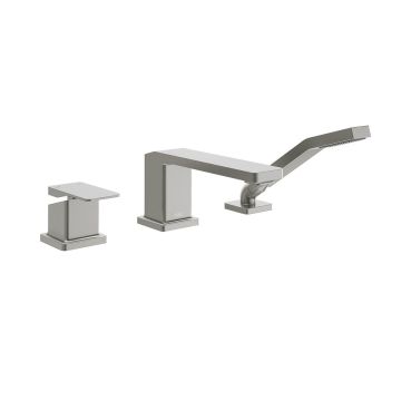 Robinet pour baignoire 3 morceaux avec douchette Kareo 60 po Nickel pur PVS