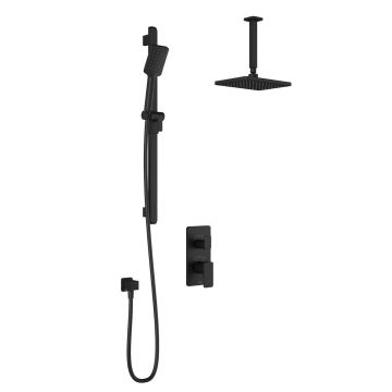 TD2 Système de douche thermostatique Kareo (sans valve) 1/2 po Noir mat