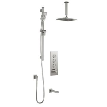 TB3 Ensemble de douche SquareOne 60 po Nickel pur PVS