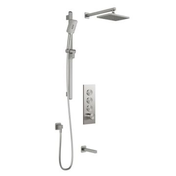 TB3 Ensemble de douche SquareOne 60 po Nickel pur PVS