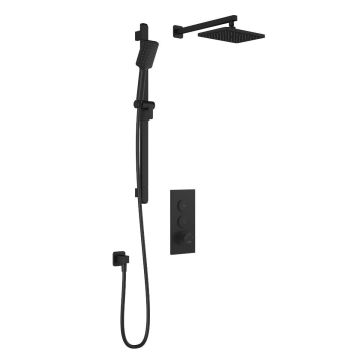 Moroka TB2 Ensemble de douche avec valve à boutons-poussoirs SquareOne 60 po Noir mat