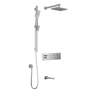 TB3 Ensemble de douche avec valve à boutons-poussoirs Moroka 1/2 po Chrome
