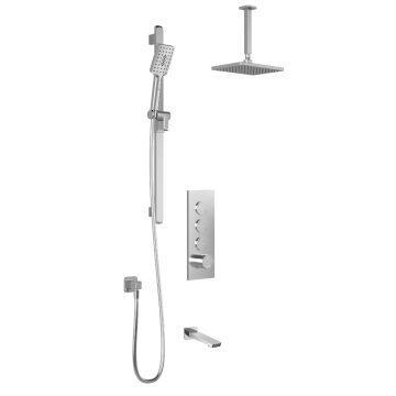 TB3 Ensemble de douche à boutons-poussoirs Moroka (sans valve) 60 po Chrome