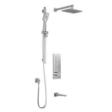 TB3 Ensemble de douche avec boutons-poussoirs Moroka (sans valve) 1/2 po Chrome