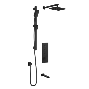 TB3 Ensemble de douche avec boutons-poussoirs Moroka (sans valve) 60 po Noir mat