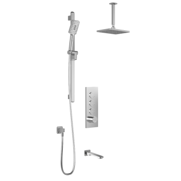 TB3 Ensemble de douche avec valve à boutons-poussoirs Kareo 60 po Chrome