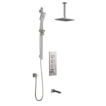 TB3 Ensemble de douche à boutons-poussoirs Kareo (sans valve) 60 po Nickel pur PVS