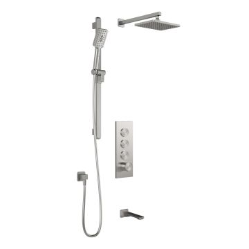 TB3 Ensemble de douche à boutons-poussoirs Kareo (sans valve) 60 po Nickel pur PVS