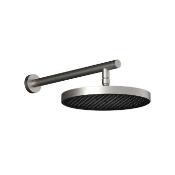 Plus Tête de pluie ronde Moroka de 300 mm (11 13/16 po) avec bras mural 90° Nickel pur PVS