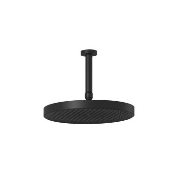 Plus Tête de pluie ronde Moroka de 300 mm (11 13/16 po) avec bras vertical Noir mat