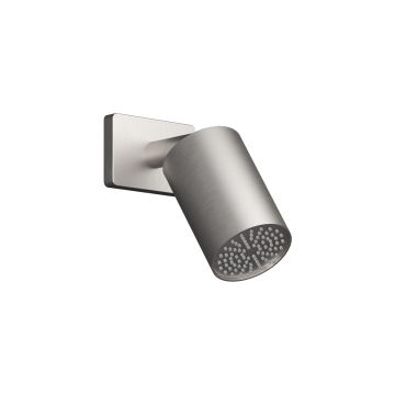 Pommeau de douche et bras de fixation mural Folo (110 mm) avec garniture carrée Nickel pur PVS
