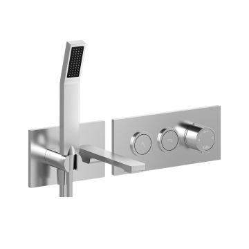 Robinet mural pour baignoire à boutons-poussoirs Kareo 1/2 po Chrome