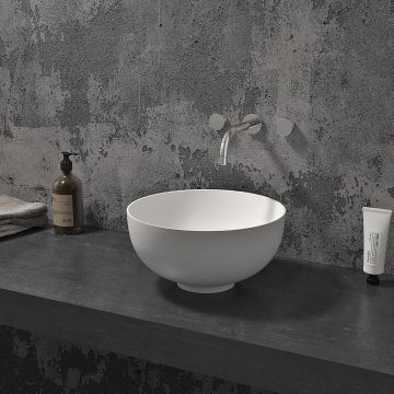 Lavabo bol haut Slik Portfolio 16 po en surface solide blanc mat