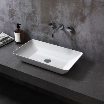 Lavabo rectangulaire 24 po x 14 po blanc lustré