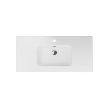 Dessus vanité simple Sulu 39" Porcelaine blanche
