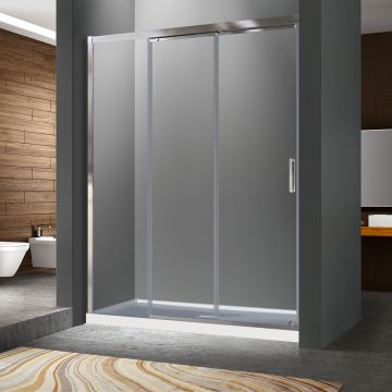 Porte de douche Caldara 60 po en alcôve Chrome