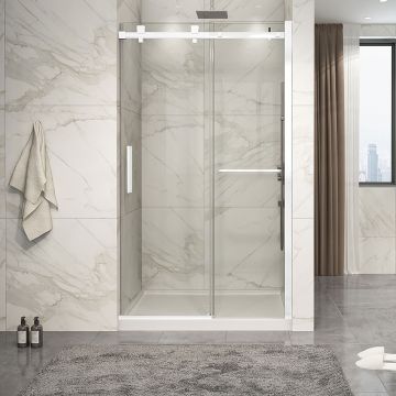 Porte de douche Piazza 2.0 48 po en alcôve blanc mat