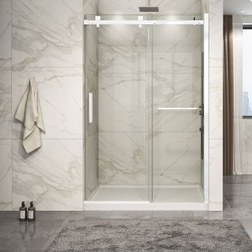Porte de douche Piazza 2.0 54 po en alcôve blanc mat