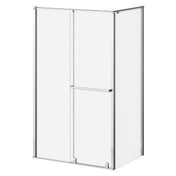 Porte de douche coulissante Balancia 48 po x 79 po avec panneau de retour 36 po