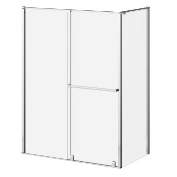 Porte de douche coulissante Balancia 60 po x 79 po avec panneau de retour de 36 po