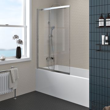 Écran de baignoire 40 po en chrome Verdi Chrome
