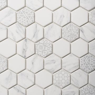 Mosaïque Fusion Blanc * satiné 13 po x 11 po
