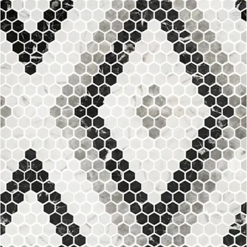 Mosaïque Geo Pattern Hex Pattern 11 mat 23 po x 24 po