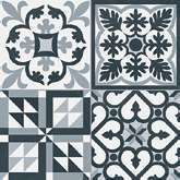 Carreau de porcelaine Heritage Noir mat 13 po x 13 po