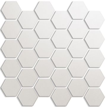Mosaïque Hexagone Blanc satiné et poli 11 poX13 po