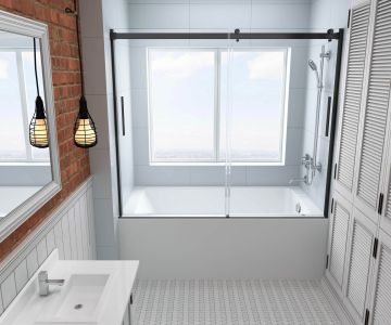 Hydria Porte Hydria 3 Côtés Pour Bain 60 po x 31 po