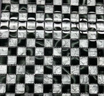 Mosaïque Illusion Gris Foncé poli 12 po x 12 po