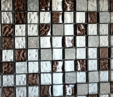 Mosaïque Iridia Platine ( Beige , Brun , Gris ) 12 po x 12 po