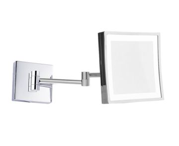 8.5 po x 8.5 po Square montage muraled with LED Light Mirror Mirror KCM-SQ-8LD nickel brossé