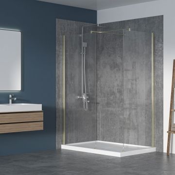 Écran de douche 36 po x Walk-in 36 po or brossé en coin en or brossé