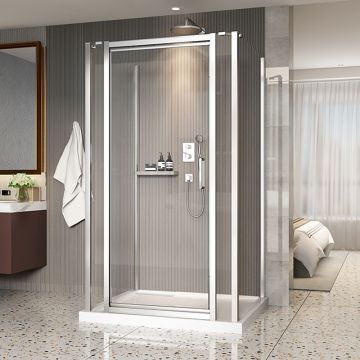 Porte de douche 48 po x Xenia 42 po sur mur rectangulaire porte centrée en Chrome