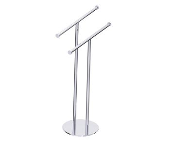 double Rail Round Center Post autoportant KFS-RD-CP chrome poli
