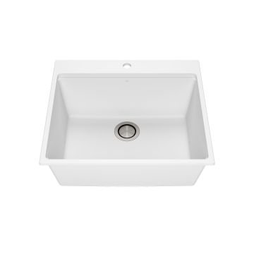 Évier de cuisine Bacia 25 po encastré Granistone Blanc sable
