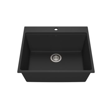 Évier de cuisine Bacia 25 po encastré Granistone Noir onyx