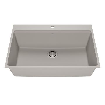 Évier de cuisine Bacia 33 po Encastré Granistone Gris galet