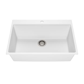Évier de cuisine Bacia 31 po Encastré Granistone Blanc sable