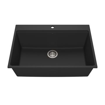 Évier de cuisine Bacia 31 po Encastré Granistone Noir onyx