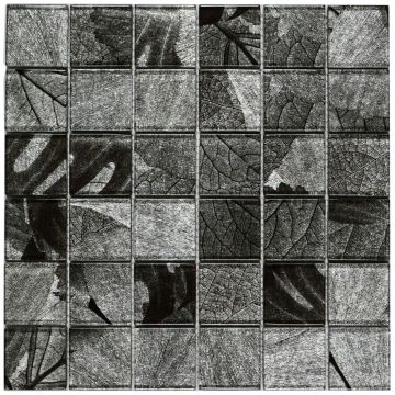 Mosaïque Leaf Argent poli 12 po x 12 po