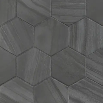 Carreau Lithos Hexagon Dark mat 4.5 po x 4 po