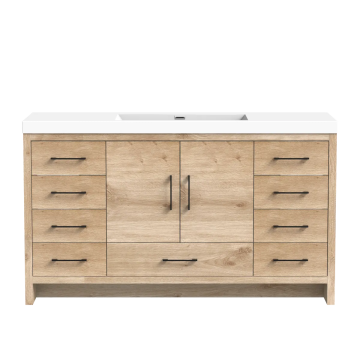 Meuble-lavabo simple Baja 60" Chêne contemporain
