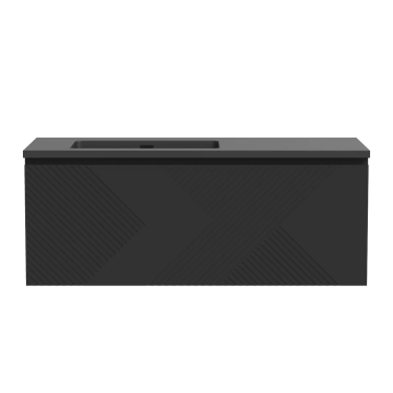 Meuble-lavabo décentré gauche Omaha 48" Noir jais